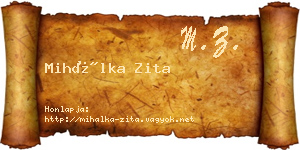 Mihálka Zita névjegykártya