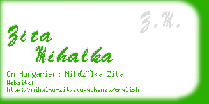 zita mihalka business card